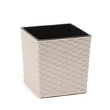 Kép 1/2 - Lamela Juka Eco rattan kaspó, 25cm, fehér