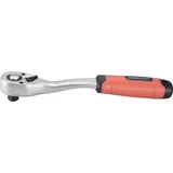 Kép 1/2 - Extol racsnis hajtókar, hajlított szár, csúszásgátló TPR markolat, 1/2", 45 fog, 253mm