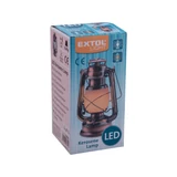 Kép 3/3 - Extol LED viharlámpa, dekorációs, fehér+láng hatású sárga fényű, elem nélkül, 15x11.5x23.5cm