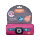 Kép 3/3 - Extol sapka kivehető LED homloklámpával, kötött, szürke-pink, 3.7V, 300mAh