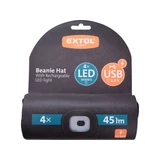 Kép 3/3 - Extol sapka kivehető LED homloklámpával, kötött, fekete, 3.7V, 300mAh