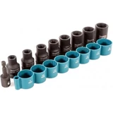 Kép 2/2 - Makita 1/2" dugókulcs készlet 9db-os, 8,10,12,13,14,15,17,18mm + 1/4"-1/2" adapter