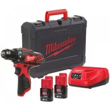 Kép 1/6 - Milwaukee M12 BDD-202C akkus fúró-csavarozó 2x2.0Ah akkuval és töltővel