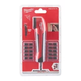 Kép 6/6 - Milwaukee Shockwave 1/4&quot; sarokcsavarozó adapter, bitekkel, 11 részes
