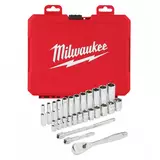 Kép 1/3 - Milwaukee Milwaukee racsnis dugókulcs készlet 1/4&quot;, 5-15mm, 28 részes