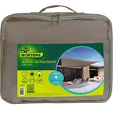 Kép 3/3 - Nortene SUNNET KIT POLYESTER napvitorla, négyzet, barna, 3.6x3.6m