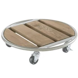 Kép 2/2 - Nortene Flora Roll Metal Wood virágalátét, fém-fa, 35cm