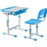 Kép 1/5 - Többfunkciós gyerek íróasztal, állítható magasság, kék