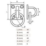 Kép 2/3 - Kötélkarika talpas, INOX 6mm