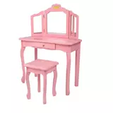 Kép 1/2 - Gyermek fésülködő asztal, rózsaszín