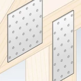 Kép 2/2 - Perforált összekötő lemez, horganyzott, 60x160x2mm