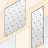 Kép 2/2 - Perforált összekötő lemez, horganyzott, 80x300x2mm