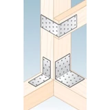 Kép 2/2 - Perforált sarokösszekötő lemez, horganyzott, 80x80x40x2mm 