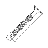 Kép 2/4 - Gipszkartoncsavar önfúró, fémhez, süllyesztett fejű PH 3.5x25mm