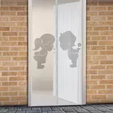 Kép 2/2 - Szúnyogháló függöny ajtóra, mágneses, fehér, 100x210cm