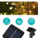 Kép 5/8 - 100 LED-es napelemes kerti fényfüzér, meleg fehér, 10m