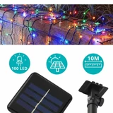 Kép 4/8 - 100 LED-es napelemes kerti fényfüzér, színes, 10m