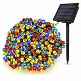 Kép 8/8 - 100 LED-es napelemes kerti fényfüzér, színes, 10m