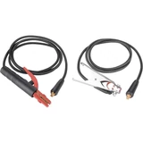 Kép 1/4 - Hegesztő kábelpár, földelőkábel csipesszel+munkakábel elektródafogóval, 120A, 5m, 16mm2