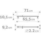 Kép 2/2 - Zuhanyfej tartó, fényes, inox, 70cm