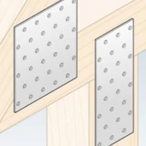 Kép 2/2 - Perforált összekötő lemez, sárga horganyzott, 40x80x2mm 
