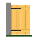 Kép 2/2 - Csapos kapupánt, erősített, fekete, d=13, 400x35x/4mm 