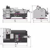 Kép 2/2 - Optimum TU2304 Eszterga 240x450mm, 750 W, 230V