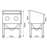 Kép 2/2 - Unicraft SSK 2 homokszóró kabin, 220L, 8bar