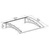 Kép 3/4 - Palram Calisto 1350 bejárati előtető, 136x95x24.5cm