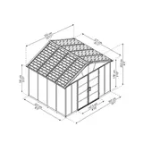 Kép 7/7 - Palram Yukon bővíthető kerti ház, antracit, 271x332x252cm