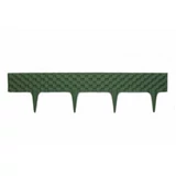 Kép 1/4 - Leszúrható rattan hatású ágyásszegély, zöld, 80cm