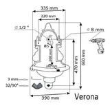 Kép 2/3 - VERONA falikút