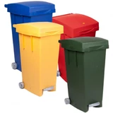 Kép 1/2 - Szelektív pedálos szemetes kuka, műanyag, 80L, kék