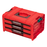 Kép 1/5 - Qbrick System PRO Drawer 3 szerszámosláda, piros, 450x310x244mm