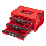 Kép 2/5 - Qbrick System PRO Drawer 3 szerszámosláda, piros, 450x310x244mm