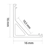 Kép 5/5 - Phenom LED aluminium profil sín, 2000x16x16mm
