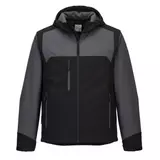 Kép 1/2 - Portwest KX362 kapucnis Softshell kabát, fekete-szürke, S