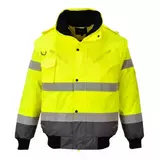 Kép 2/3 - Portwest C465 Hi-Vis Kontraszt láthatósági bomber dzseki, sárga-szürke, L