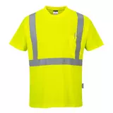 Kép 1/2 - Portwest S190 Hi-Vis láthatósági póló zsebbel, sárga, 4XL