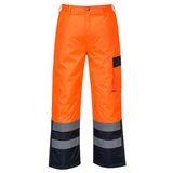 Kép 1/2 - Portwest S686 Hi-Vis Contrast bélelt, láthatósági nadrág, narancs-kék, L