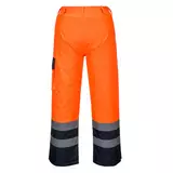 Kép 2/2 - Portwest S686 Hi-Vis Contrast bélelt, láthatósági nadrág, narancs-kék, 2XL