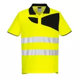 Kép 1/2 - Portwest PW212 PW2 Hi-Vis láthatósági galléros poló S/S, sárga-fekete, 2XL