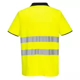 Kép 2/2 - Portwest PW212 PW2 Hi-Vis láthatósági galléros poló S/S, sárga-fekete, 3XL