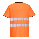 Kép 2/2 - Portwest PW213 PW2 Hi-Vis láthatósági póló S/S, narancs-fekete, 3XL