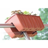 Kép 3/3 - Prosperplast Crown balkonláda korlátra, műanyag, 580x278mm, terrakotta