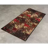 Kép 1/2 - Jazzy patchwork mintás szőnyeg, fekete-piros-sárga, 80x200cm