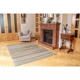 Kép 2/4 - Skandinav Hazel csíkos szőnyeg, világosbarna, 160x230cm