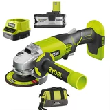 Kép 1/6 - Ryobi R18AG-140S 18V akkus sarokcsiszoló, 115mm (4Ah akku és töltő)