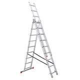 Kép 1/4 - Alumínium kitolható, kétágú létra, 3x11 fokos, 645cm