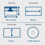 Kép 3/4 - Scheppach WTS 2000 csempe-és burkolatvágó tolóasztallal, 900W, 450mm